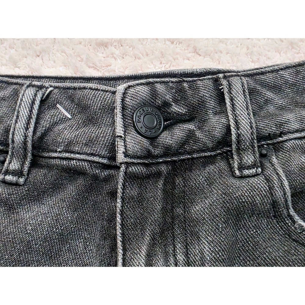 PacSun Womens Distressed Mom Shorts High Rise Faded Black Raw Hem Size 26 - Picture 6 of 9